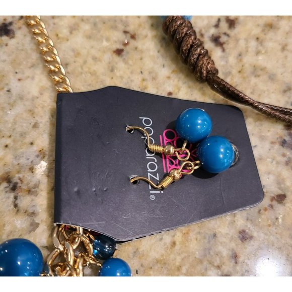 Paparazzi Lot of 6 Earrings Necklaces and Bracelets. Blue Bronze Black - Picture 8 of 9